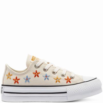 Gyerek Converse Spring Flowers EVA Platform Chuck Taylor All Star Tornacipő CO6084179 Bézs Fehér/Fek